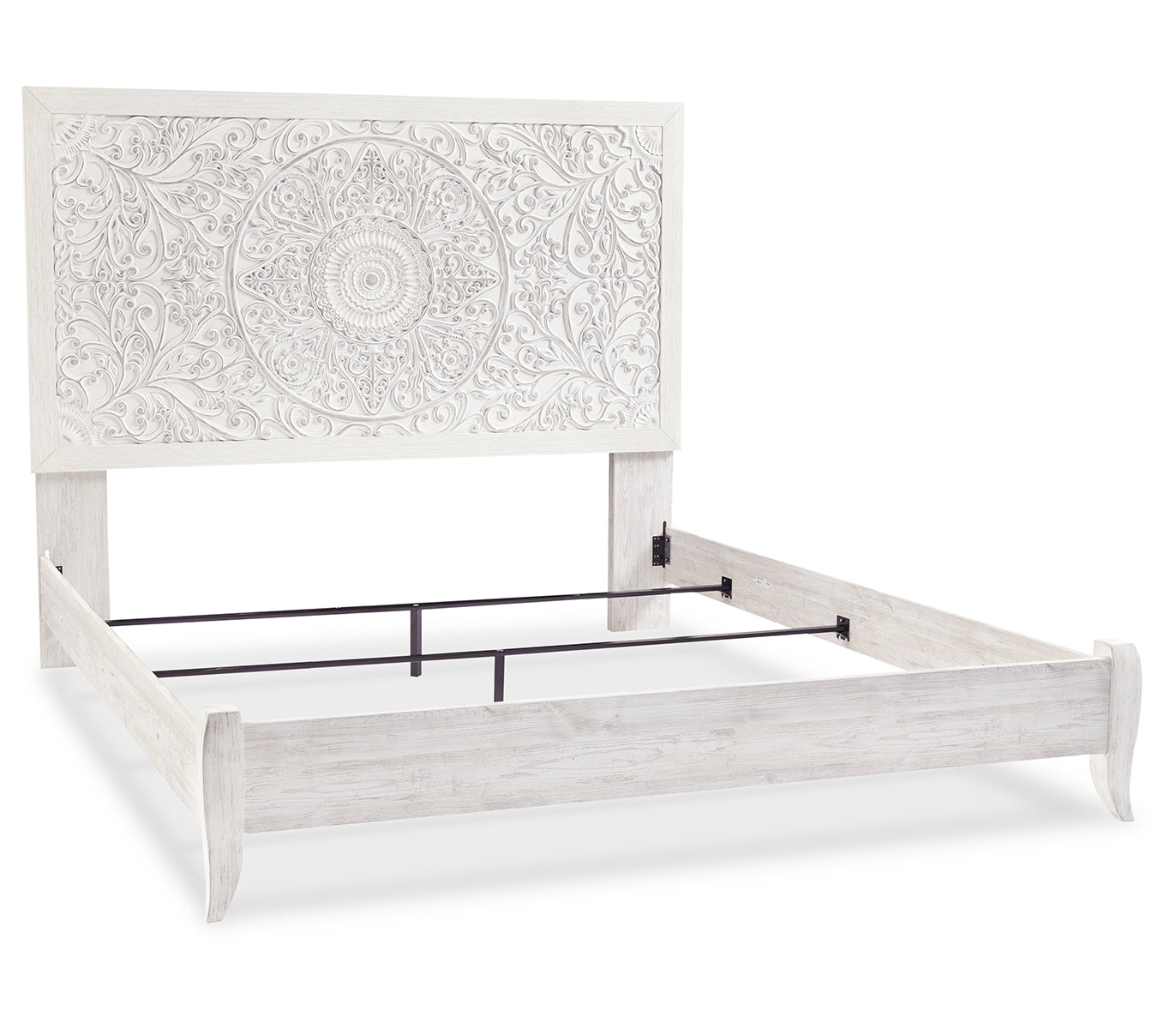 Paxberry King Panel Bed with Mirrored Dresser and Chest