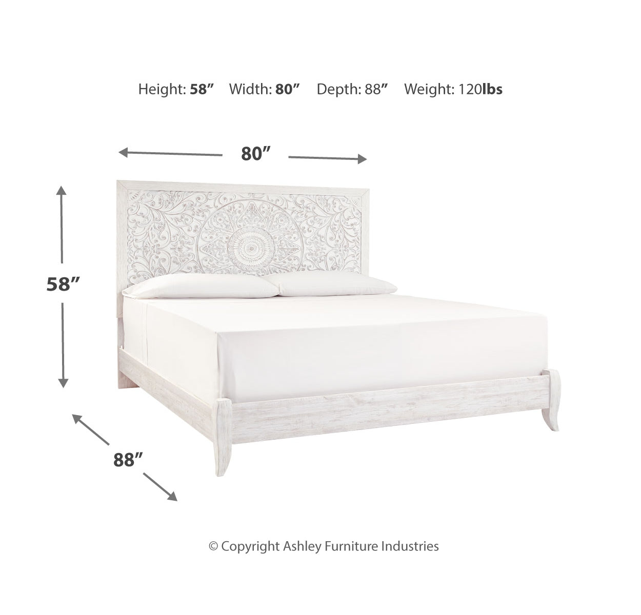 Paxberry King Panel Bed with Mirrored Dresser and Chest