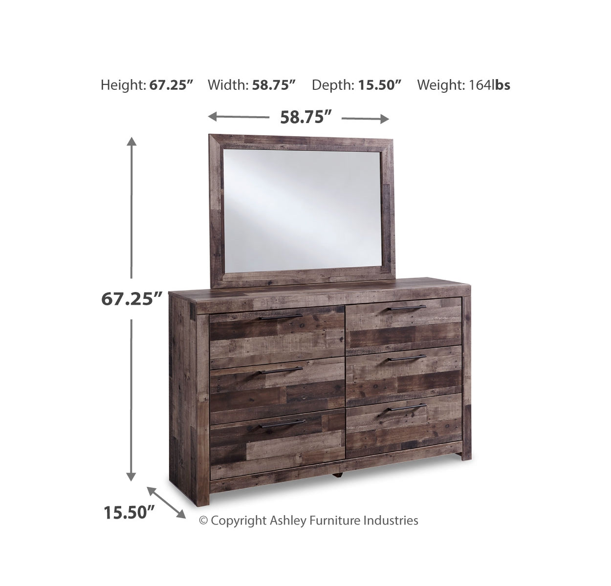 Derekson Twin Panel Bed with 2 Storage Drawers with Mirrored Dresser, Chest and Nightstand