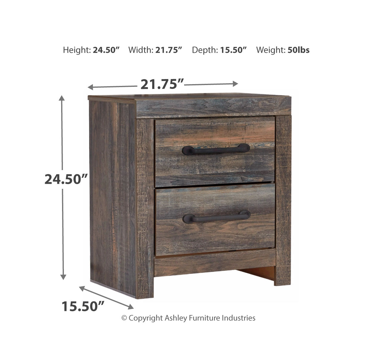 Drystan Queen Bookcase Bed with 2 Storage Drawers with Mirrored Dresser, Chest and Nightstand