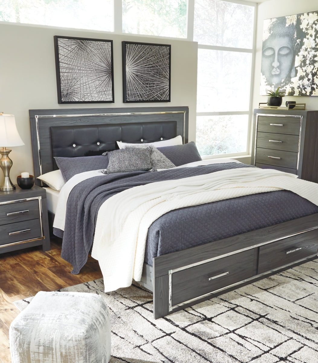 Lodanna King Panel Bed with 2 Storage Drawers