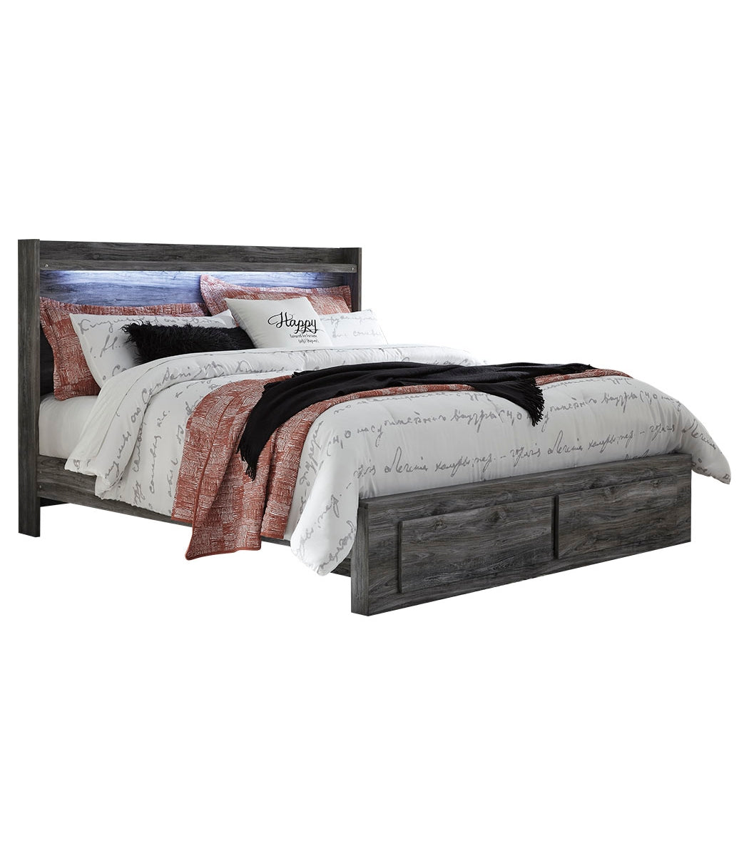 Baystorm King Panel Bed with 2 Storage Drawers with Dresser