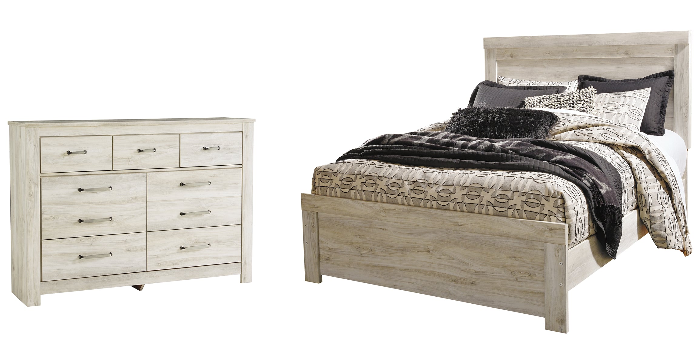 Bellaby Queen Crossbuck Panel Bed with Dresser