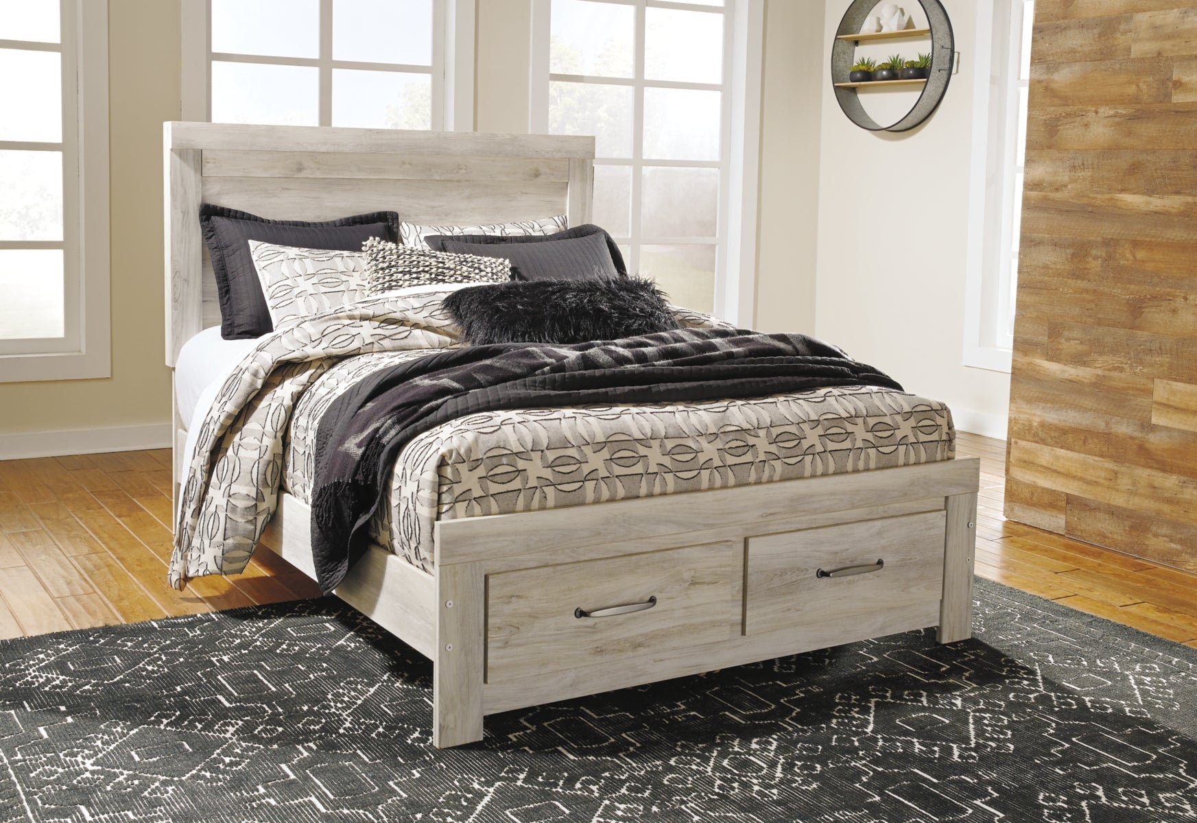 Bellaby Queen Platform Bed with 2 Storage Drawers with Dresser