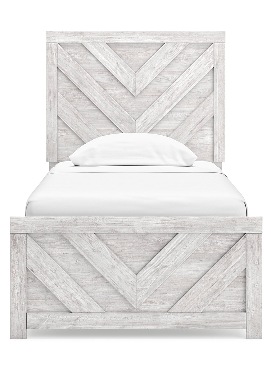 Cayboni Twin Panel Bed with Dresser and Nightstand