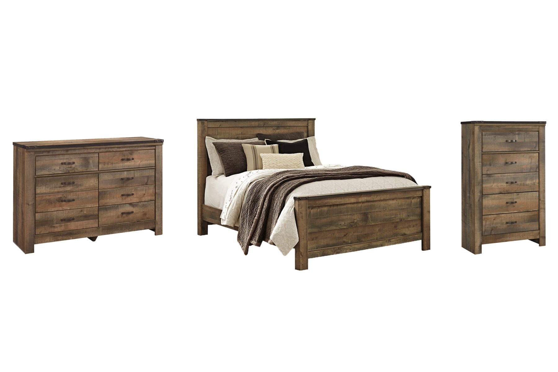 Trinell Queen Panel Bed with Dresser and Chest