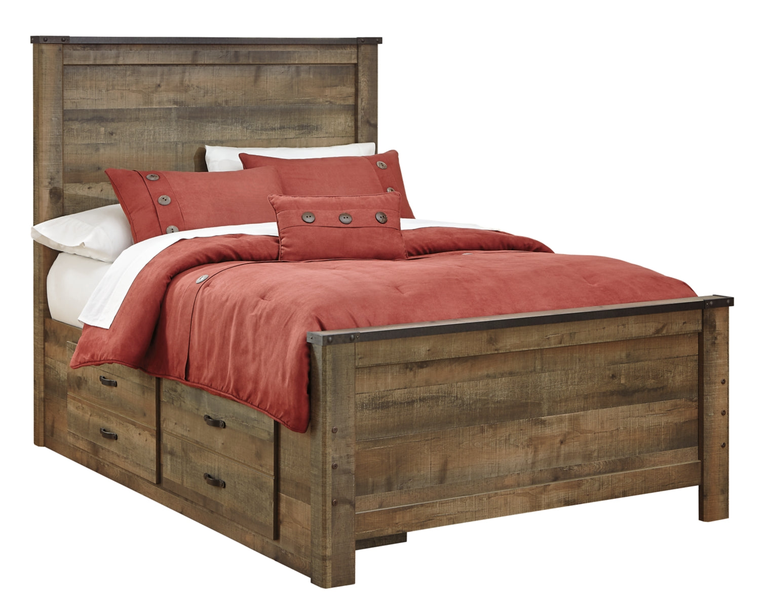 Trinell Full Panel Bed with 2 Storage Drawers