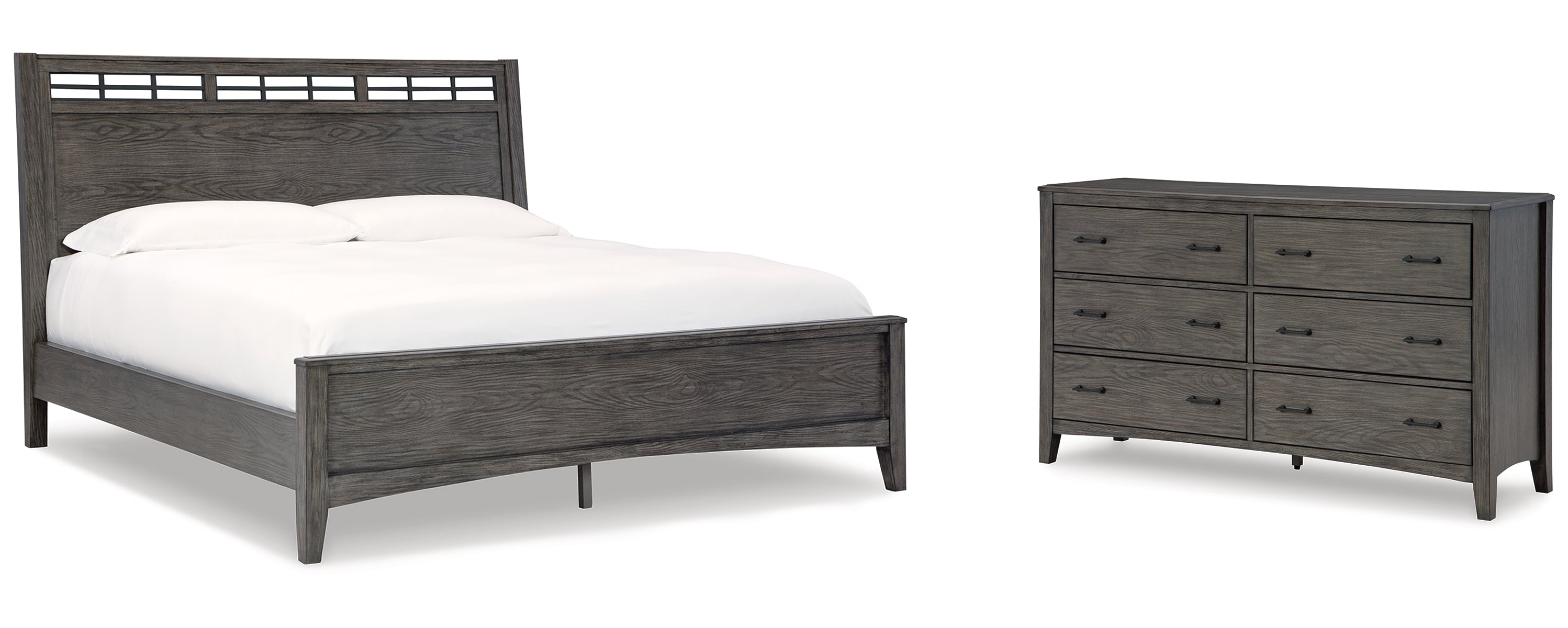 Montillan King Panel Bed with Dresser