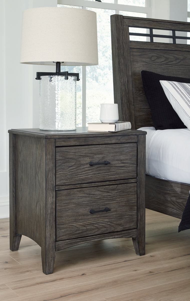 Montillan King Panel Bed with Mirrored Dresser, Chest and Nightstand