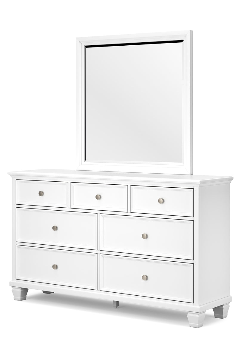 Fortman Full Panel Bed with Mirrored Dresser and Chest