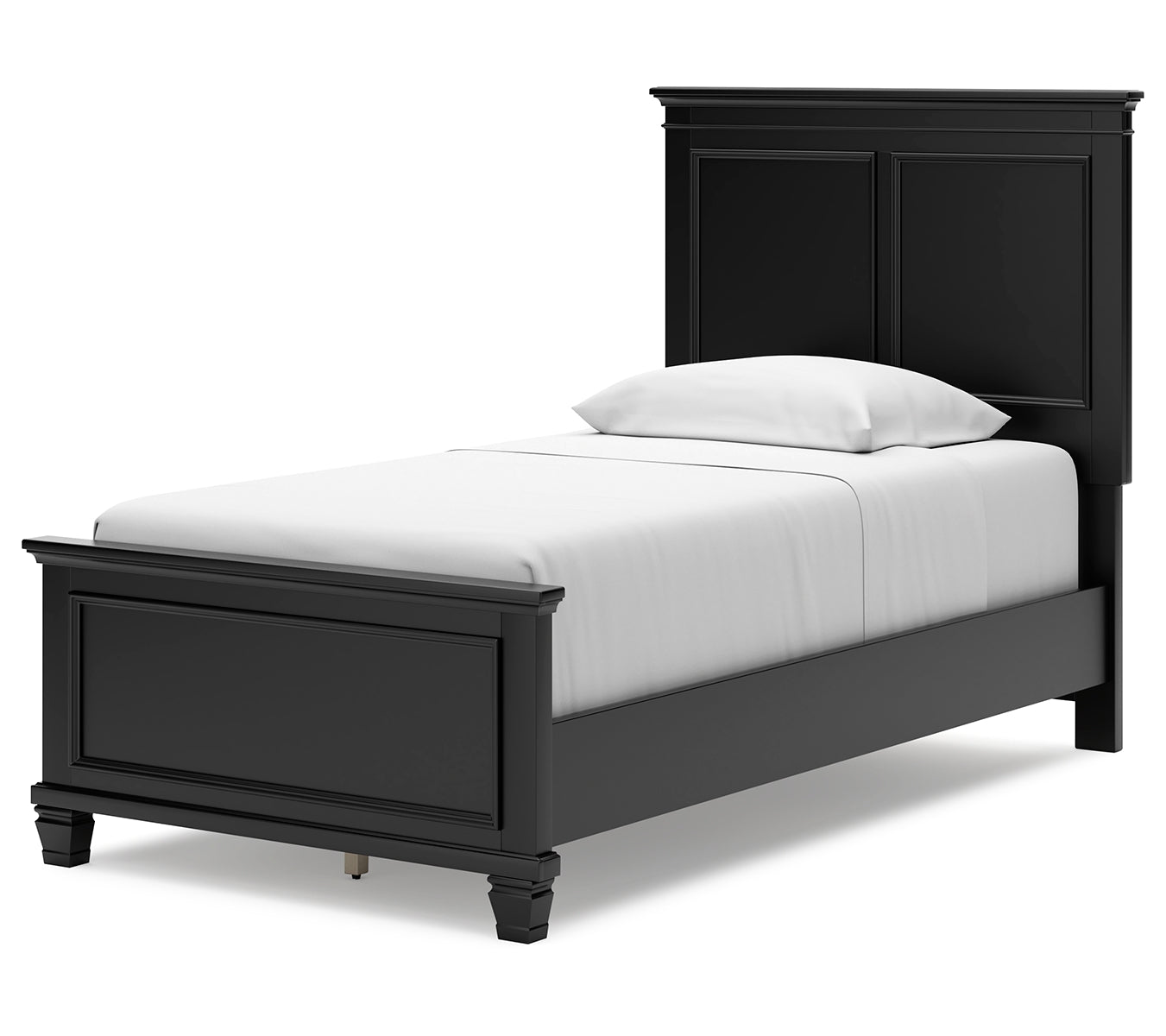 Lanolee Twin Panel Bed with Mirrored Dresser