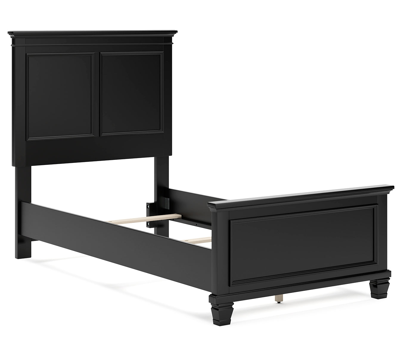 Lanolee Twin Panel Bed with Mirrored Dresser