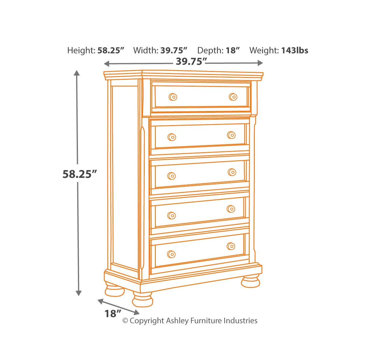 Porter Queen Sleigh Bed with Mirrored Dresser, Chest and Nightstand