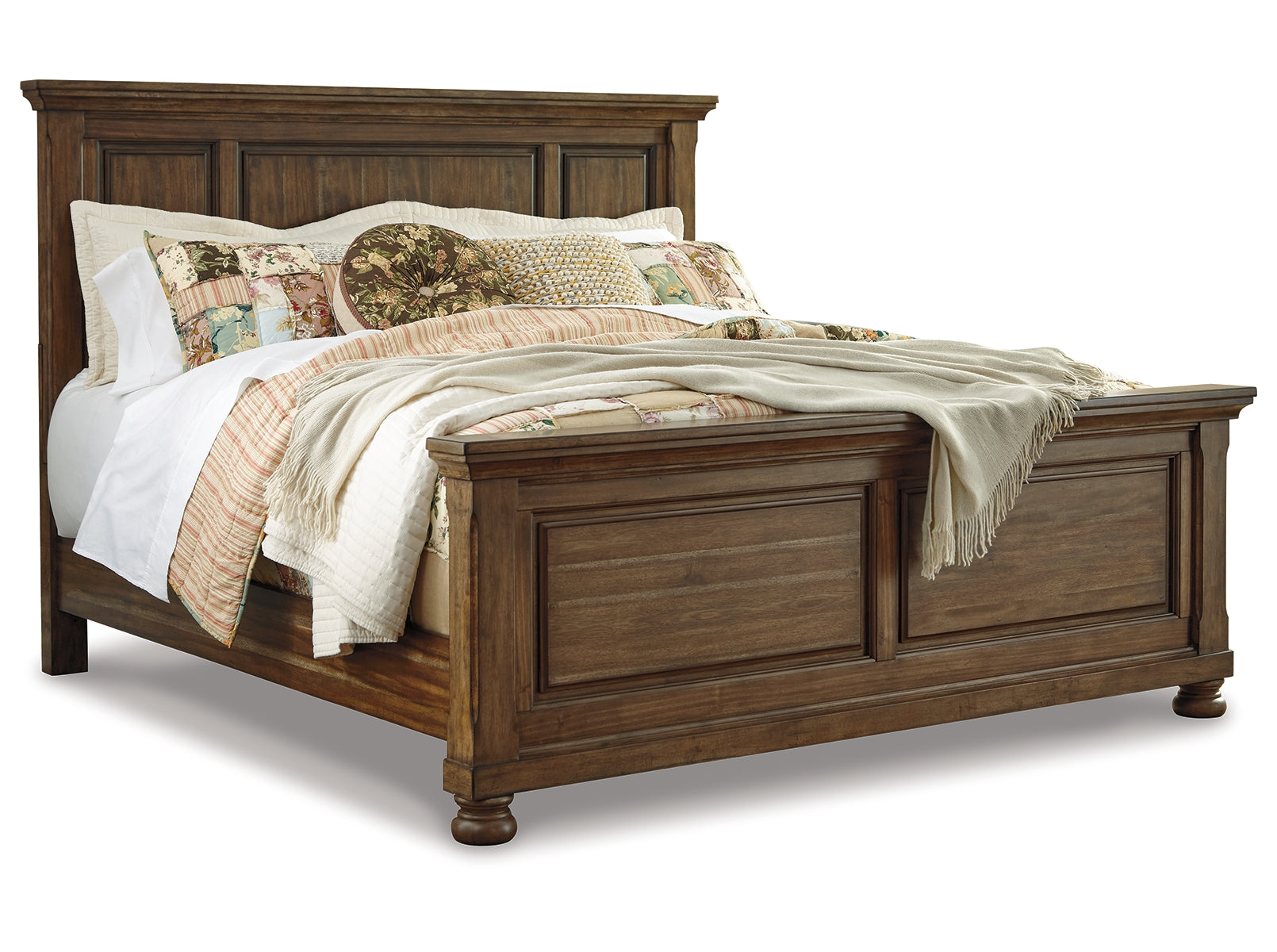 Flynnter Queen Panel Bed with Mirrored Dresser and Chest