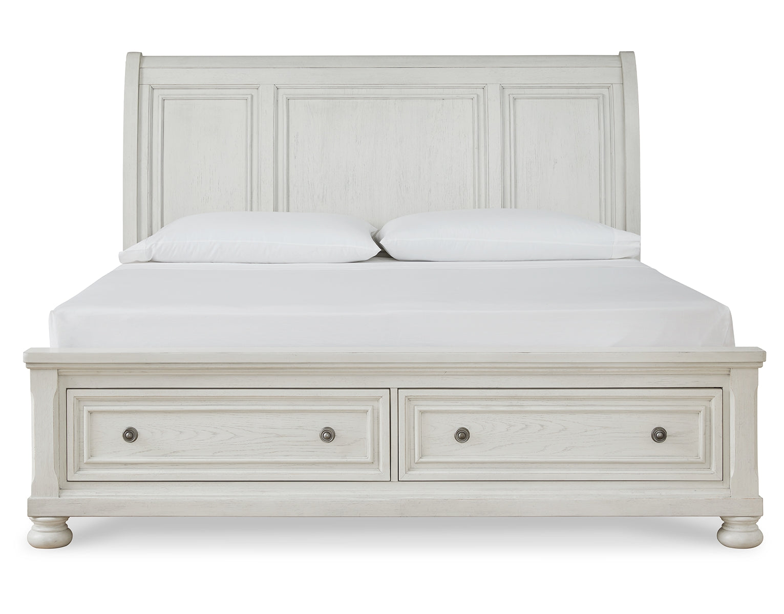 Robbinsdale Queen Sleigh Bed with Storage with Mirrored Dresser, Chest and Nightstand