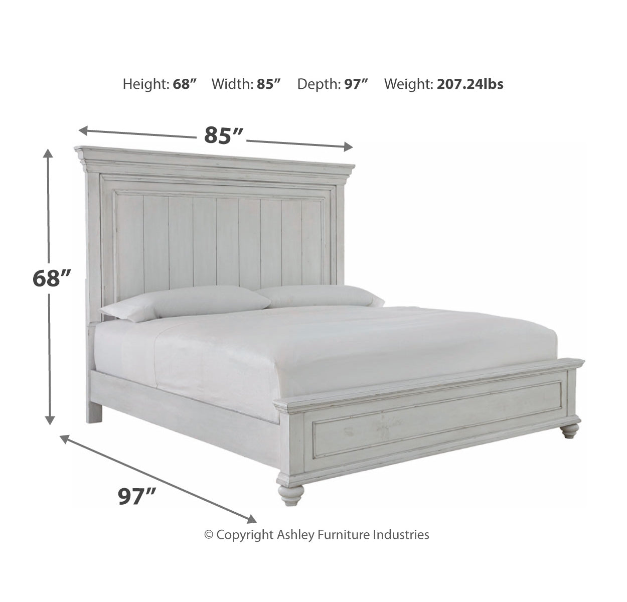 Kanwyn King Panel Bed with Mirrored Dresser, Chest and 2 Nightstands