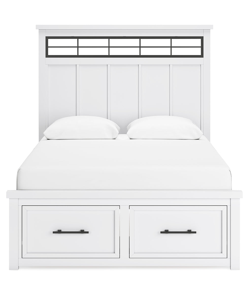 Ashbryn Queen Panel Storage Bed with Dresser and 2 Nightstands