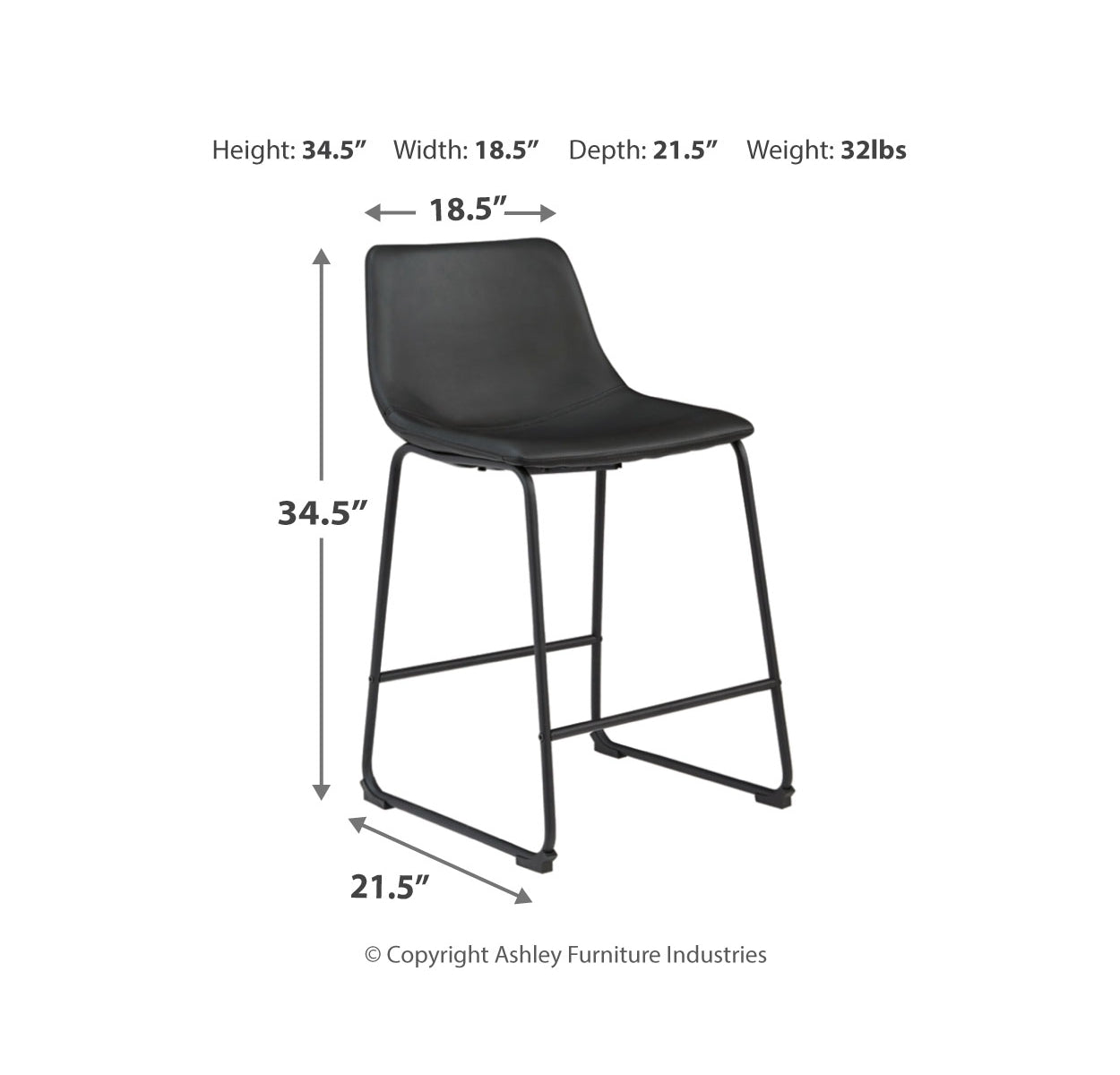 Centiar Counter Height Bar Stool (Set of 2)