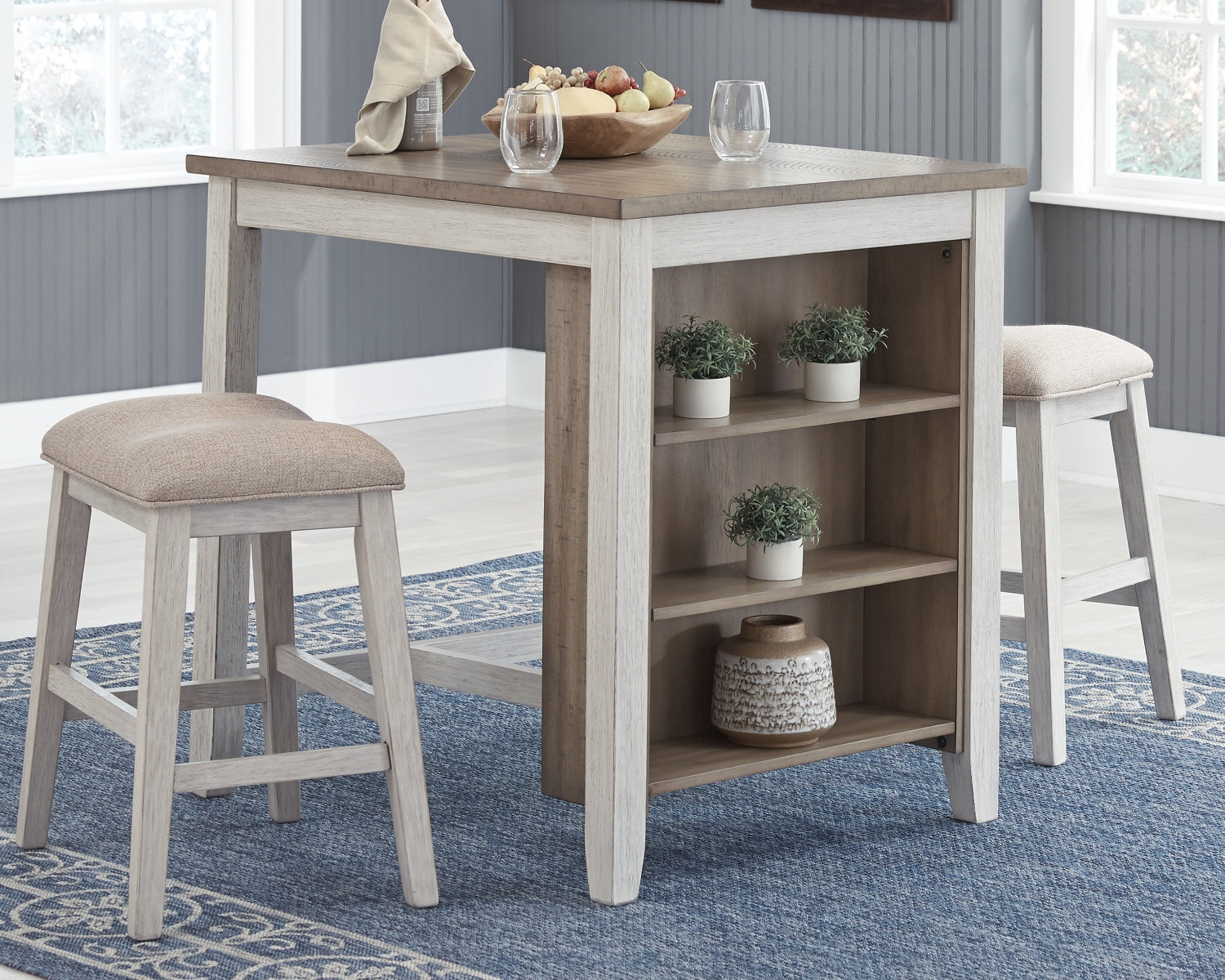 Skempton Counter Height Dining Table and Bar Stools Set of 3