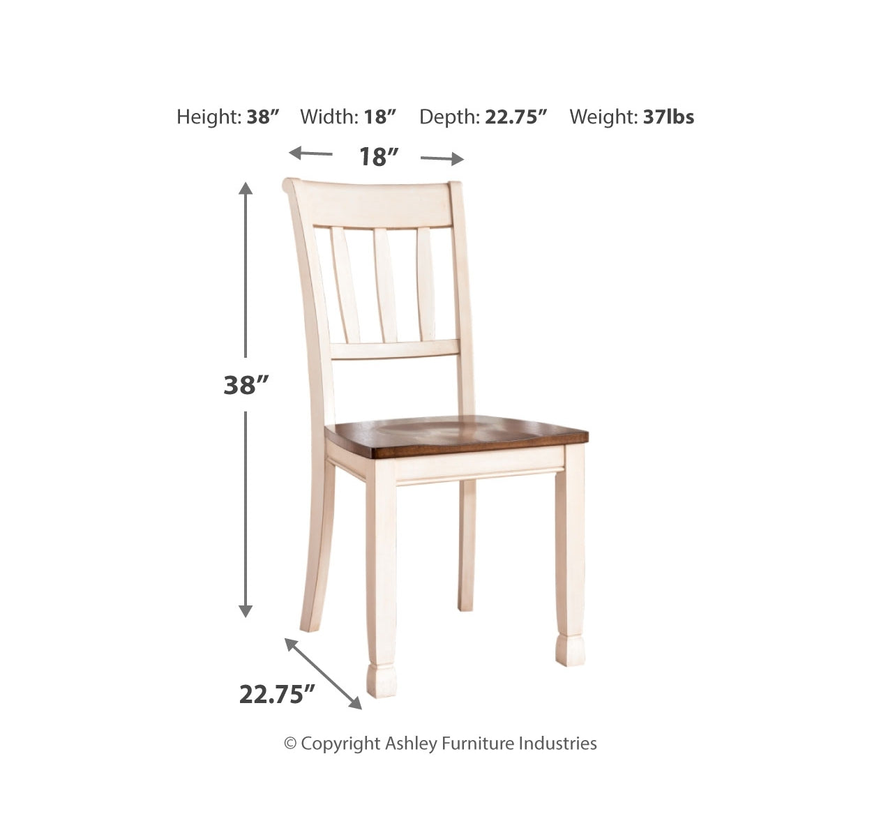 Whitesburg Dining Table and 4 Chairs and Bench