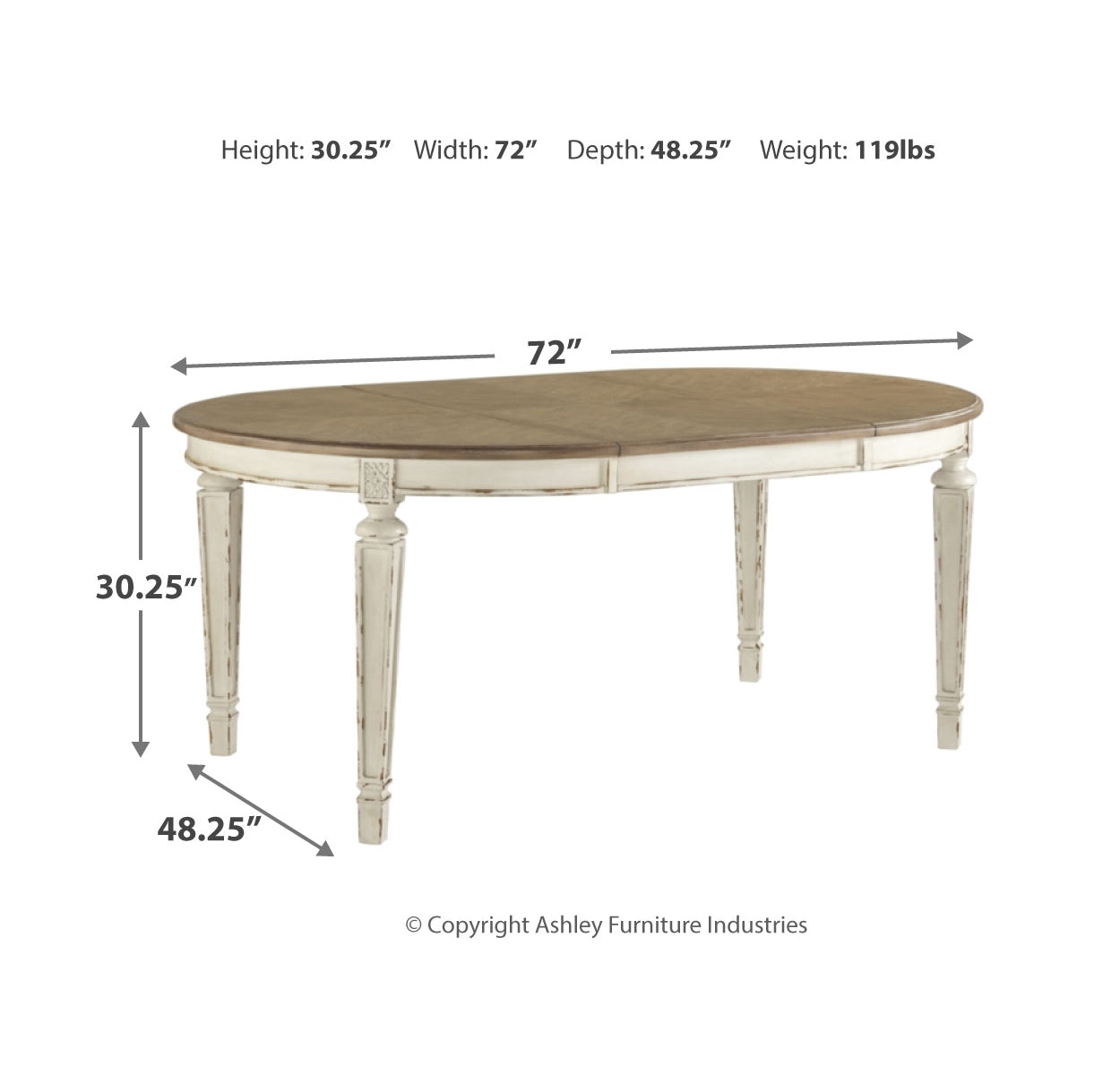 Realyn Dining Table and 6 Chairs