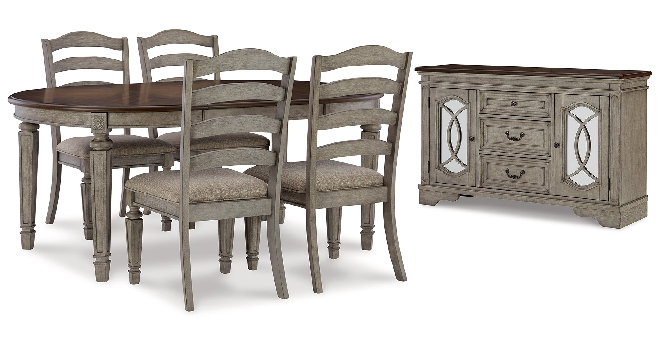 Lodenbay Dining Table and 4 Chairs with Storage