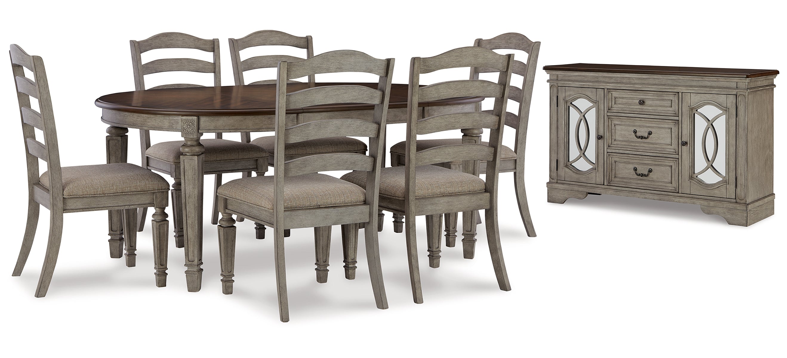 Lodenbay Dining Table and 6 Chairs with Storage