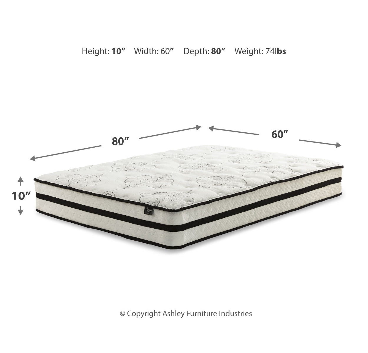 Chime 10 Inch Hybrid Mattress with Adjustable Base