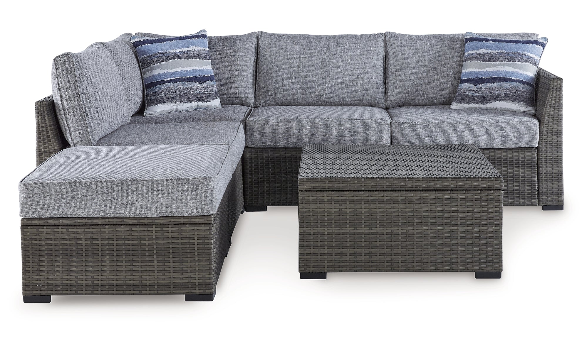 Petal Road Outdoor Loveseat Sectional/Ottoman/Table Set (Set of 4)