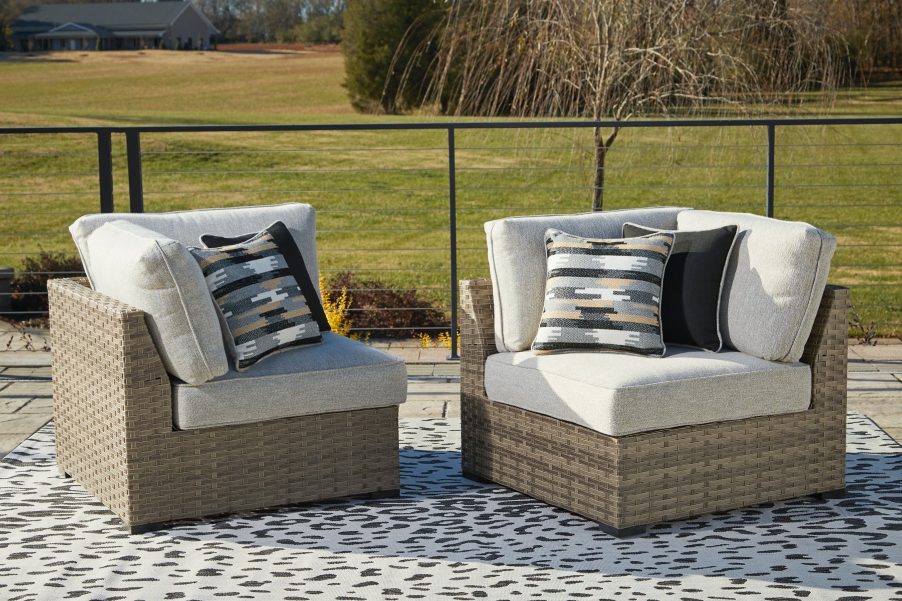 Calworth Outdoor Corner with Cushion Set of 2