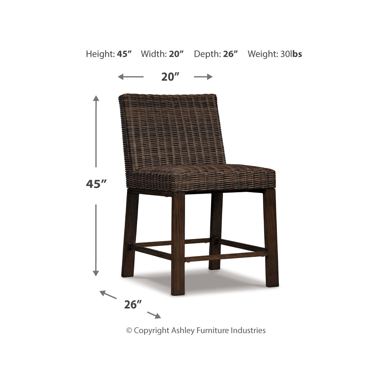 Paradise Trail Outdoor Counter Height Dining Table with 4 Barstools