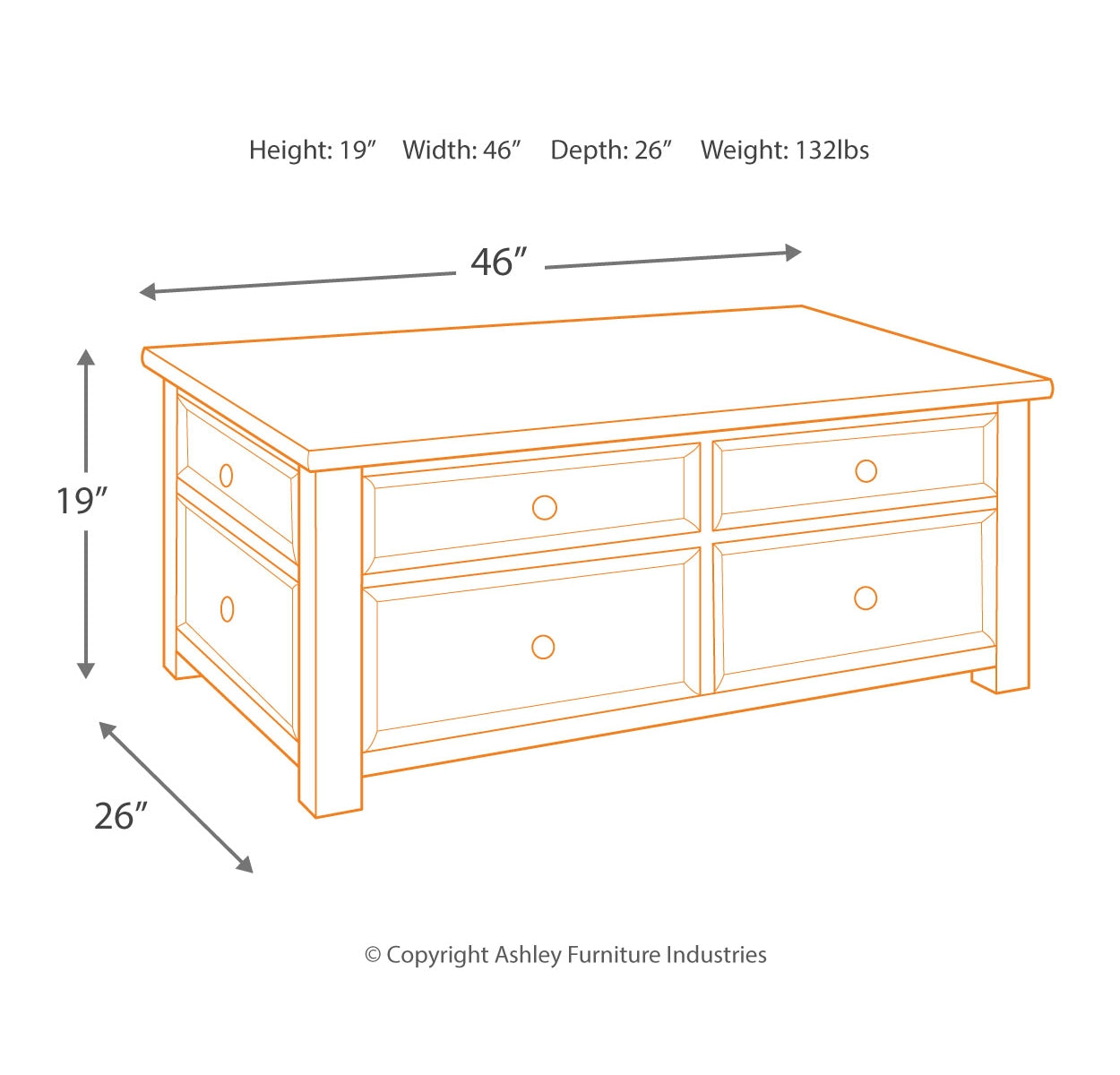 Tyler Creek Coffee Table with 2 End Tables